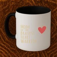 Proud Mom Of Bravest Heart Warrior Chd Awareness Congenital Gift Coffee Mug thumb 2