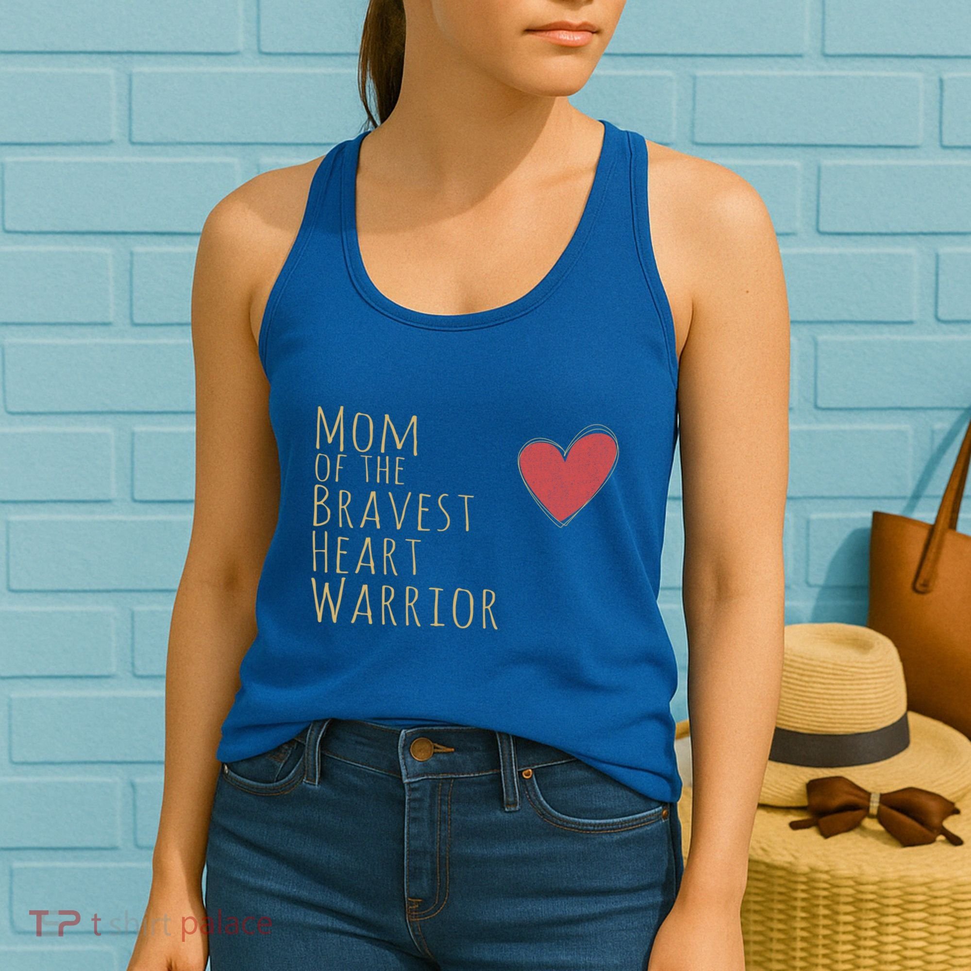 Proud Mom Of Bravest Heart Warrior Chd Awareness Congenital Gift Women's Tank Top