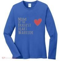 Proud Mom Of Bravest Heart Warrior Chd Awareness Congenital Gift Women's Long Sleeve Shirt thumb 0