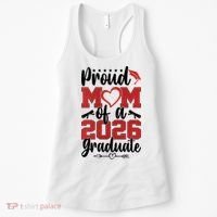 Proud Mom Of A 2026 Graduate Senior Class Graduation Women's Tank Top thumb 0