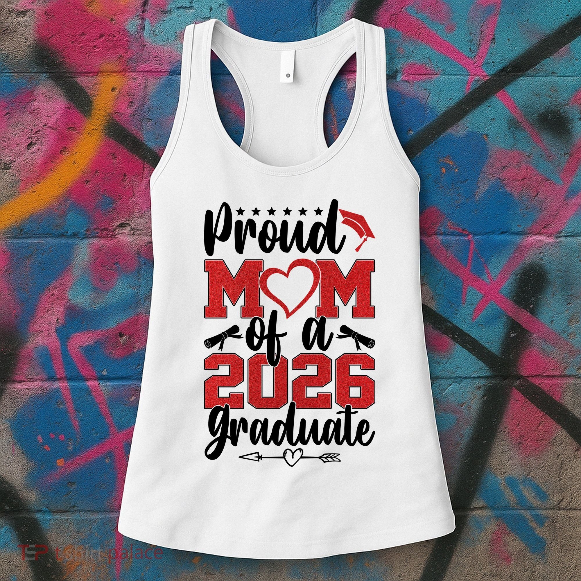Proud Mom Of A 2026 Graduate Senior Class Graduation Women's Tank Top