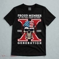 Proud Member Of The Fuck Your Feelings Gen X Horror Skull T-Shirt thumb 5