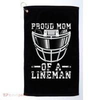 Proud Mom Of A Lineman Football Golf Towel thumb 0