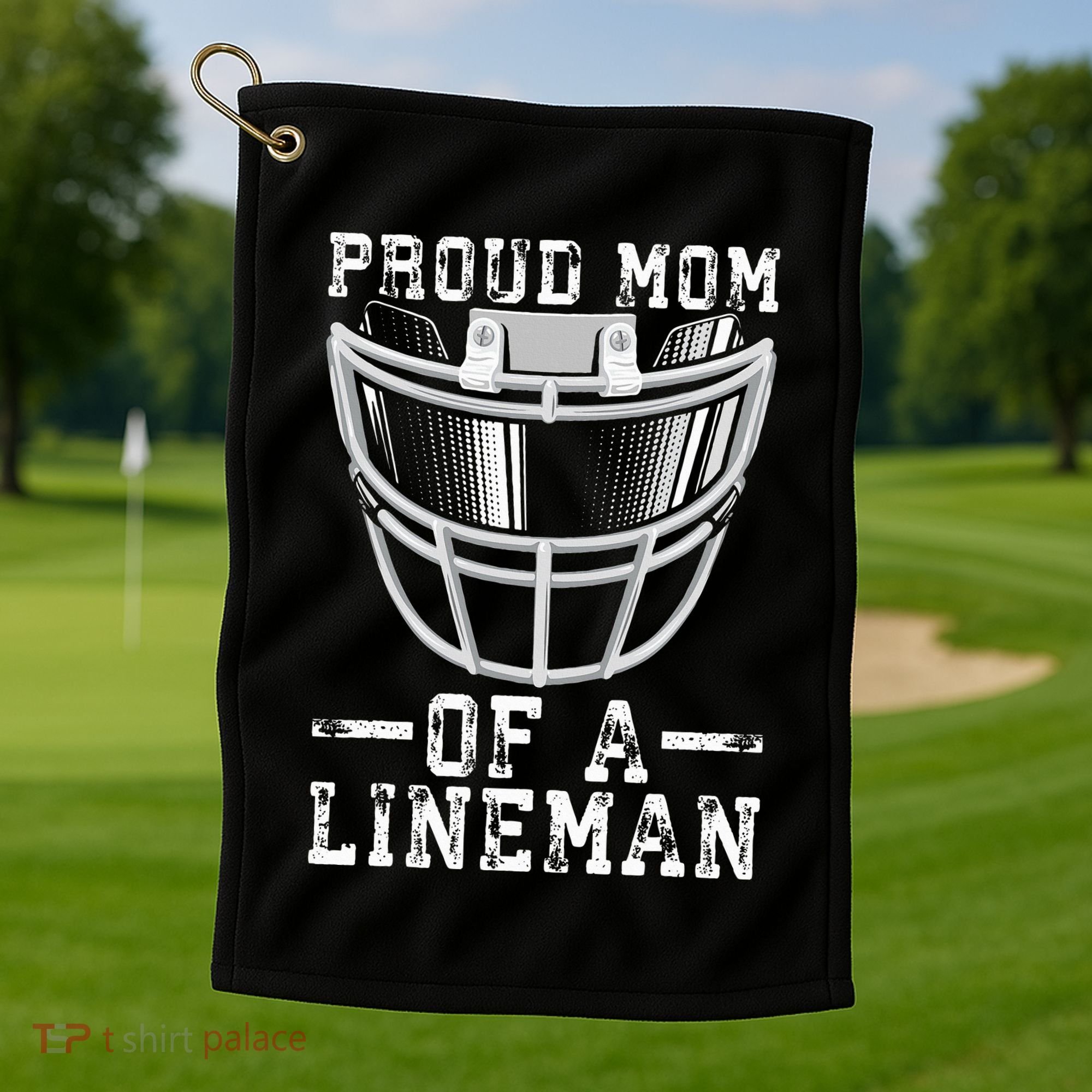 Proud Mom Of A Lineman Football Golf Towel