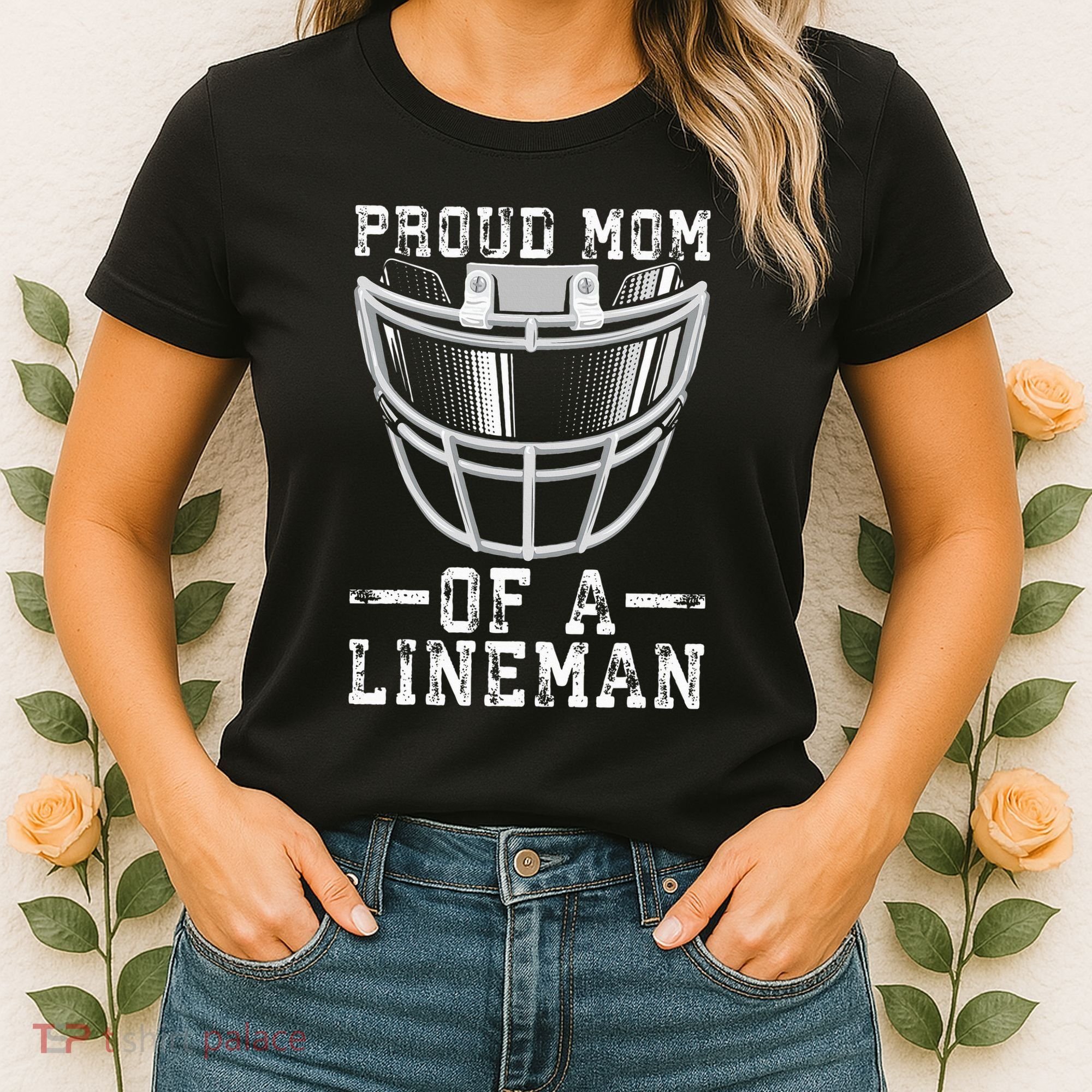 Proud Mom Of A Lineman Football Women's T-Shirt