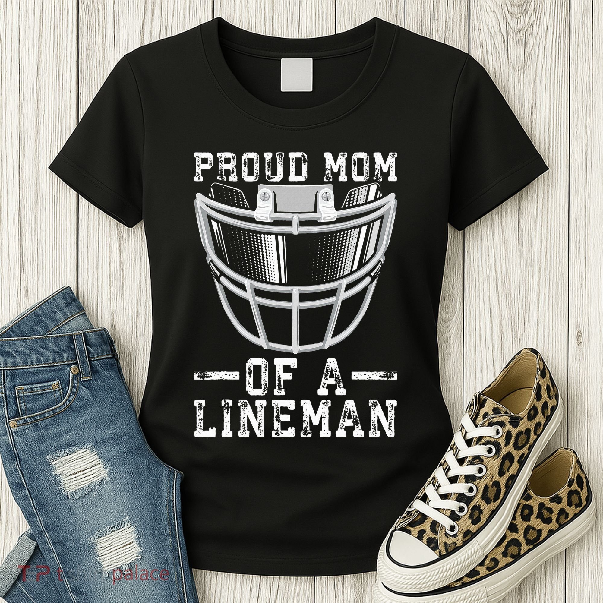 Proud Mom Of A Lineman Football Women's T-Shirt