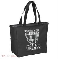 Proud Mom Of A Lineman Football Tote Bag thumb 2