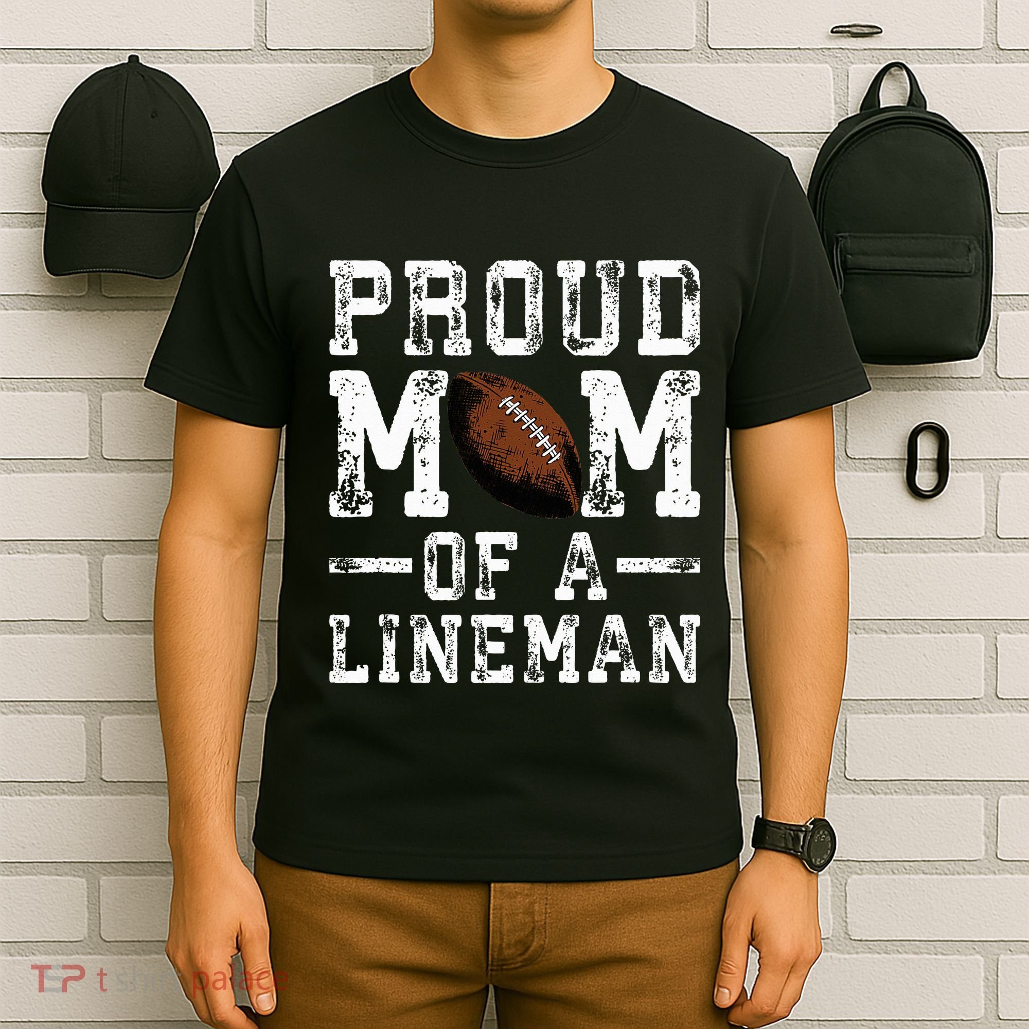 Proud Mom Of A Lineman Football T-Shirt