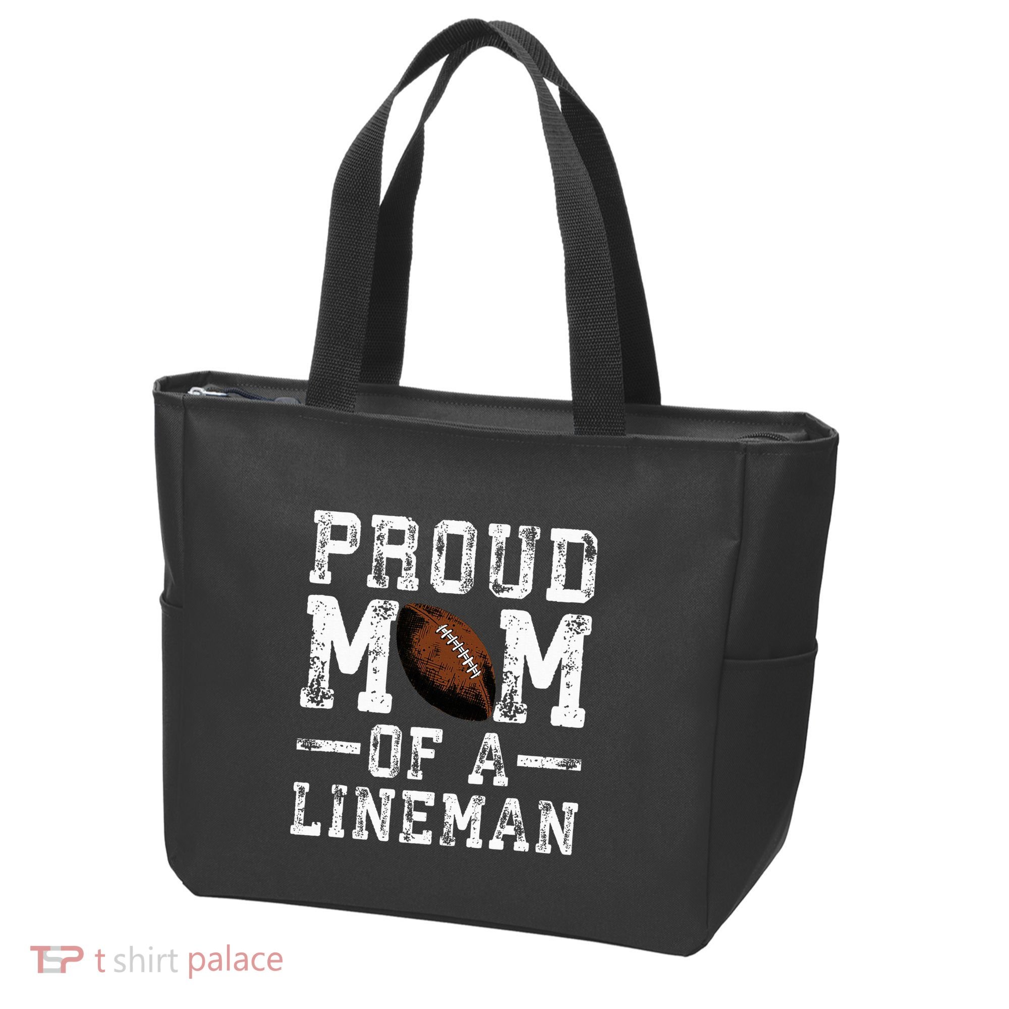 Proud Mom Of A Lineman Football Tote Bag