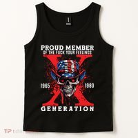 Proud Member Of Your Feelings Horror Skull X Generation Tank Top thumb 2