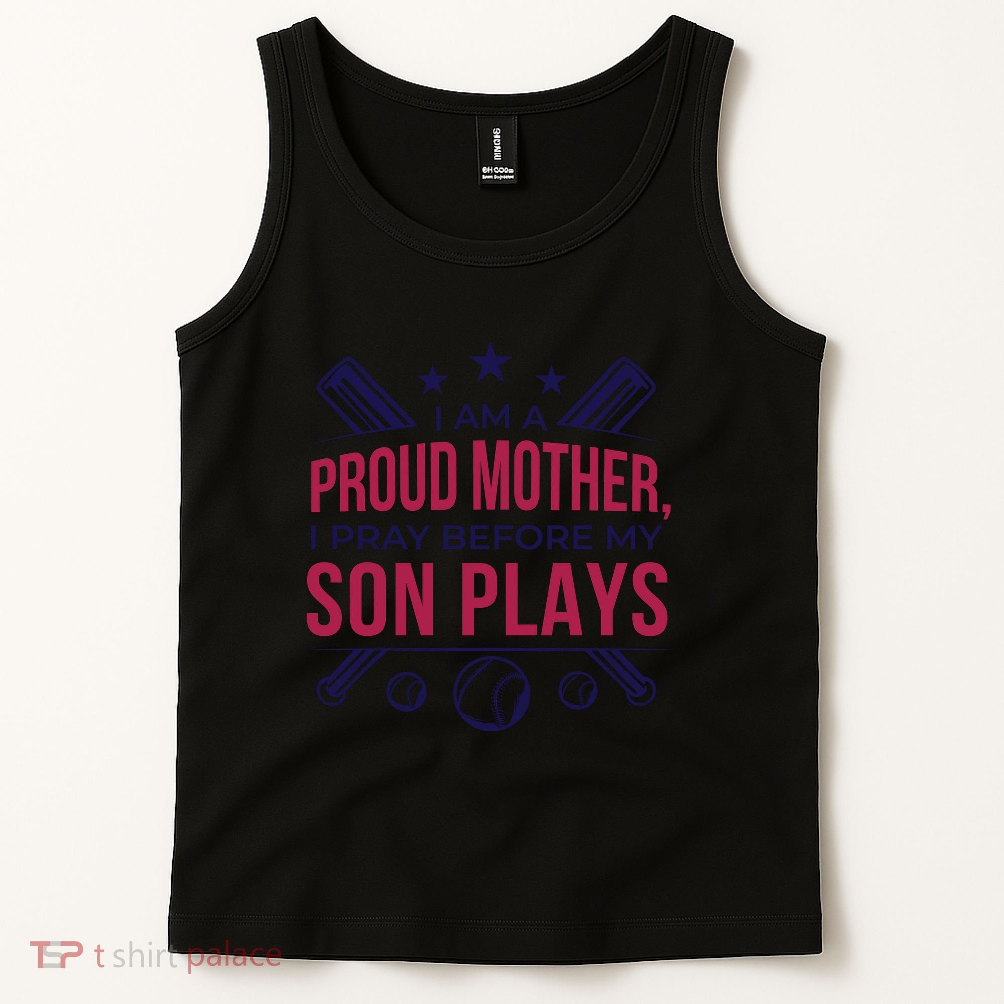 Proud Mother Pray Before Son Plays Baseball Tank Top