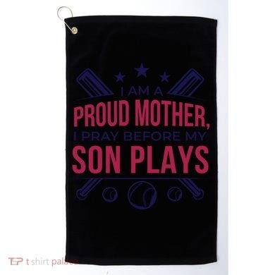 Proud Mother Pray Before Son Plays Baseball Golf Towel