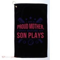Proud Mother Pray Before Son Plays Baseball Golf Towel thumb 0