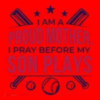 Proud Mother Pray Before Son Plays Baseball Santa Hat thumb 1