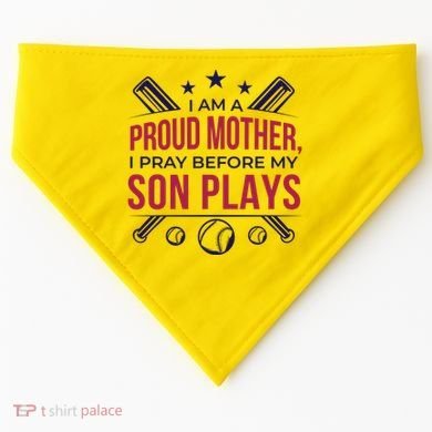 Proud Mother Pray Before Son Plays Baseball USA-Made Doggie Bandana