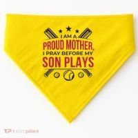 Proud Mother Pray Before Son Plays Baseball USA-Made Doggie Bandana thumb 0