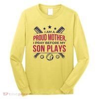 Proud Mother Pray Before Son Plays Baseball Long Sleeve Shirt thumb 0