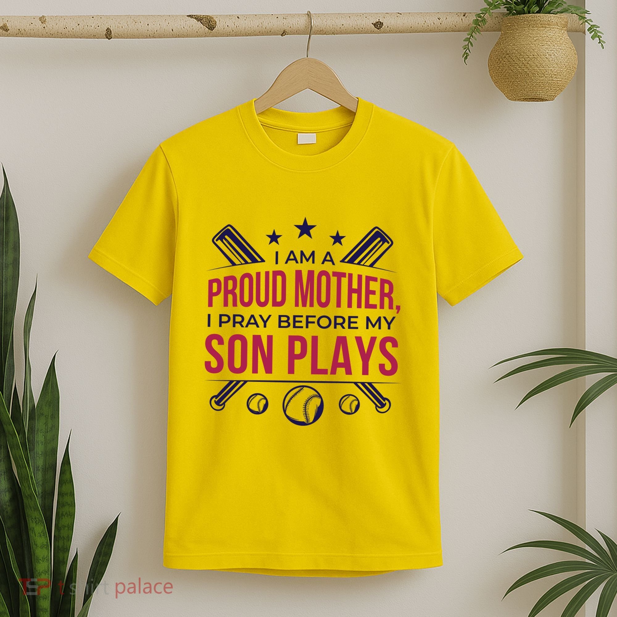 Proud Mother Pray Before Son Plays Baseball T-Shirt