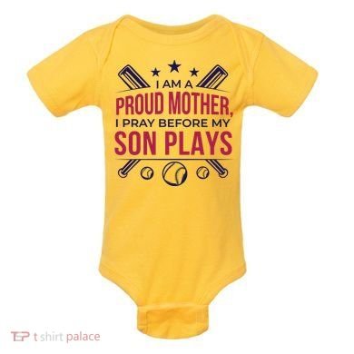 Proud Mother Pray Before Son Plays Baseball Baby Bodysuit