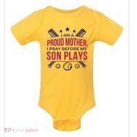 Proud Mother Pray Before Son Plays Baseball Baby Bodysuit thumb 0