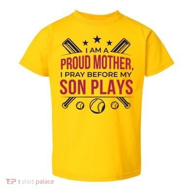 Proud Mother Pray Before Son Plays Baseball Toddler T-Shirt