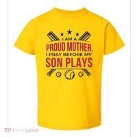 Proud Mother Pray Before Son Plays Baseball Toddler T-Shirt thumb 0