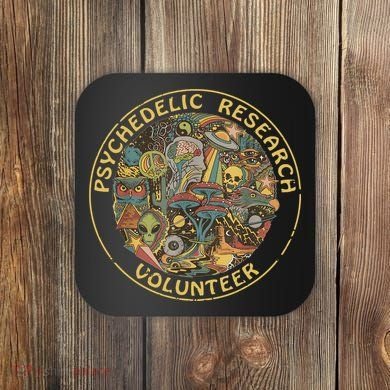 Psychedelic Mushroom Psychedelic Research Volunteer Coaster