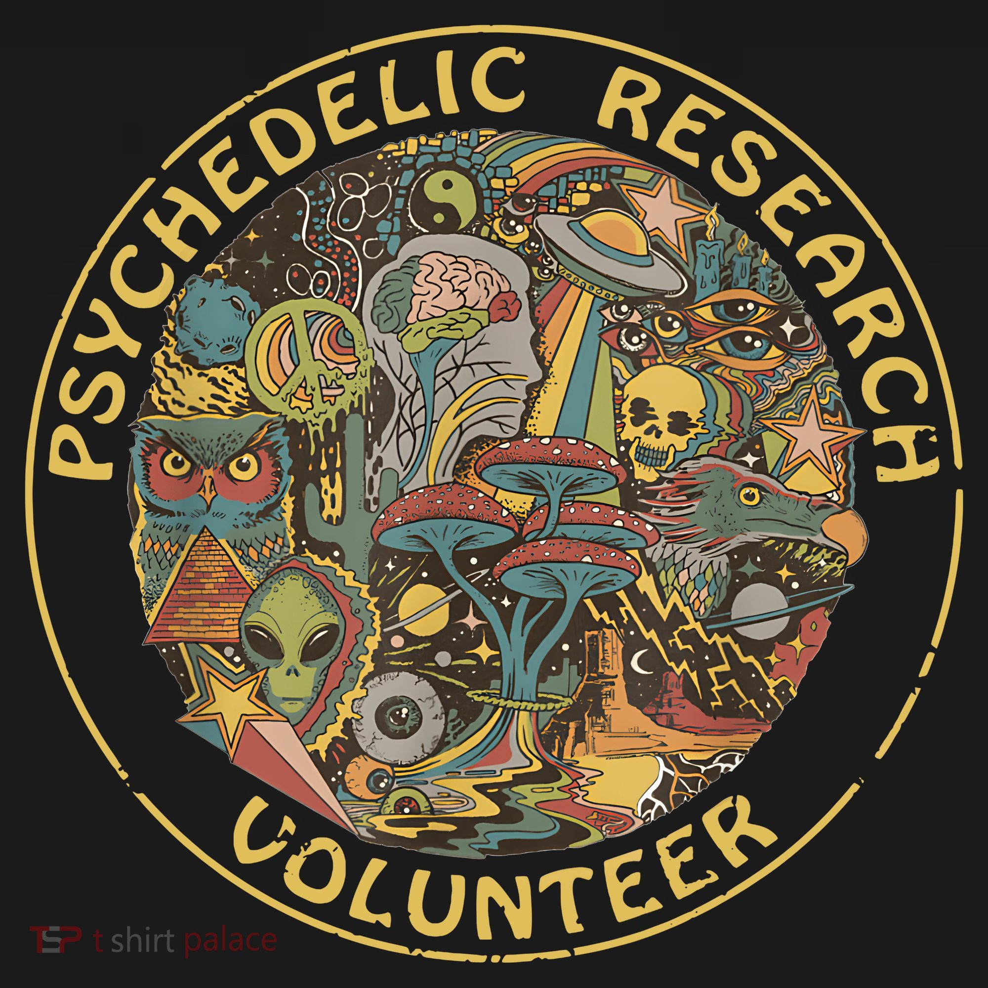 Psychedelic Mushroom Psychedelic Research Volunteer Drawstring Bag