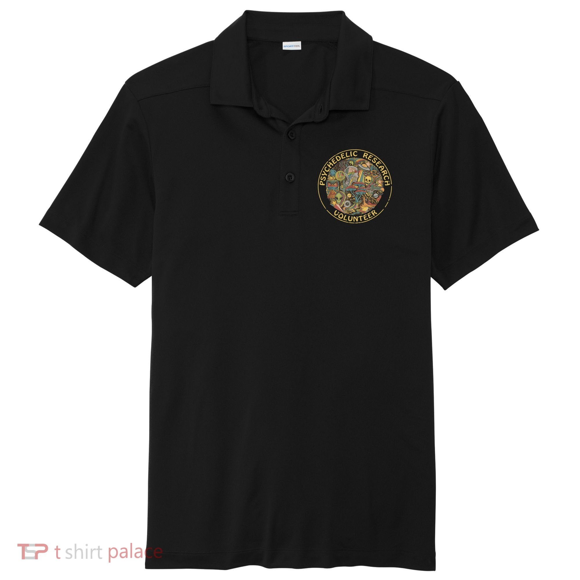 Psychedelic Mushroom Psychedelic Research Volunteer Sport-Tek Posi-UV Pro Polo