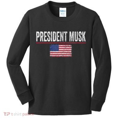 President Musk Kids Long Sleeve Shirt