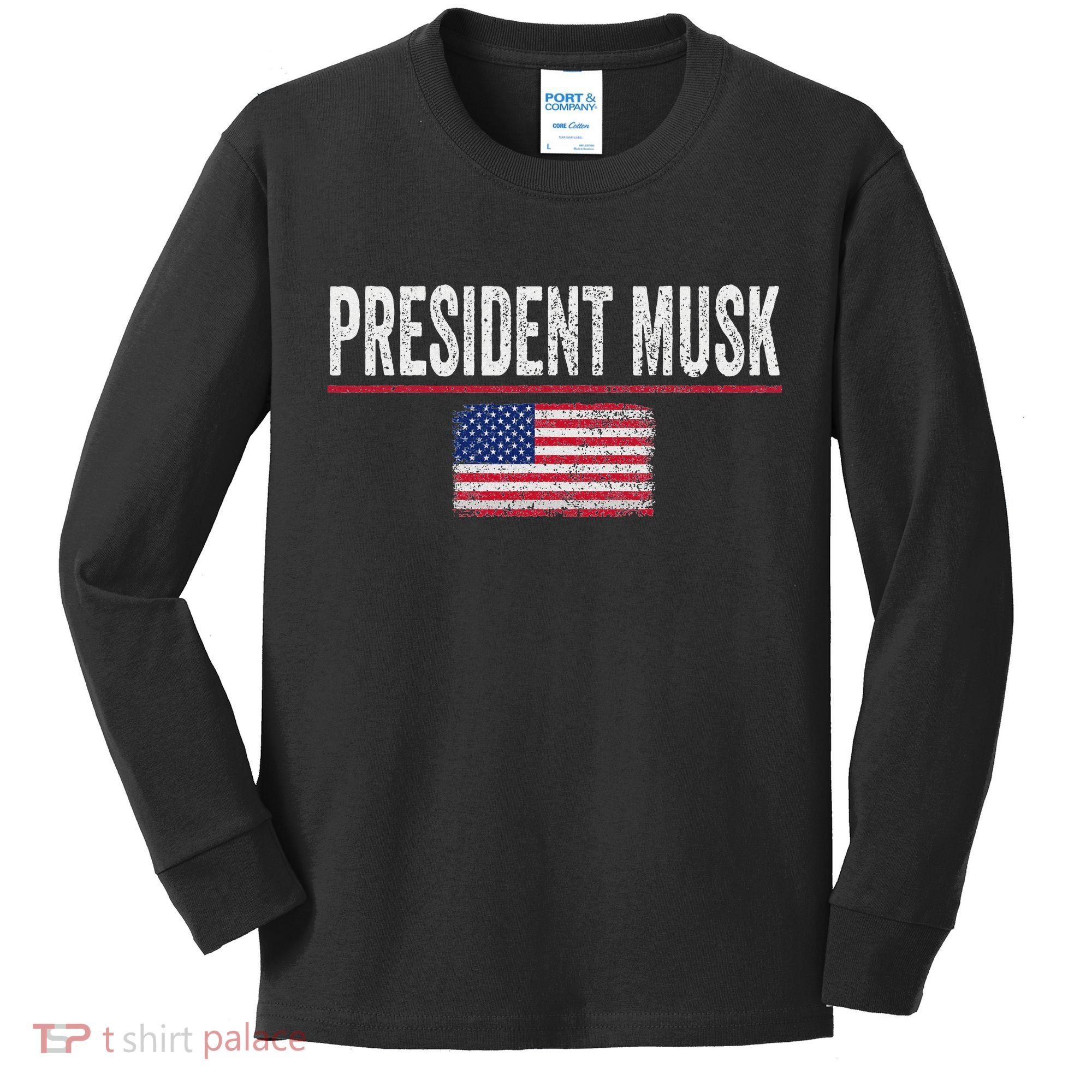 President Musk Kids Long Sleeve Shirt