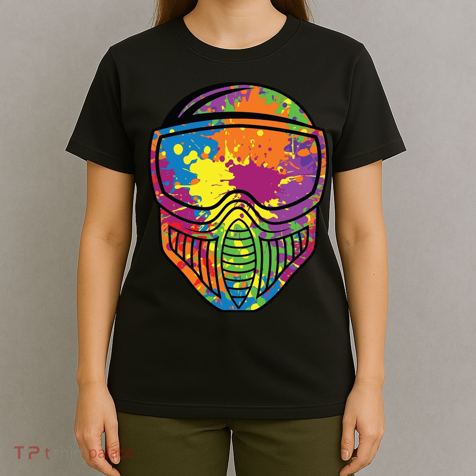 Paintball Mask Paint Shooting Paintballer Air Gun T-Shirt
