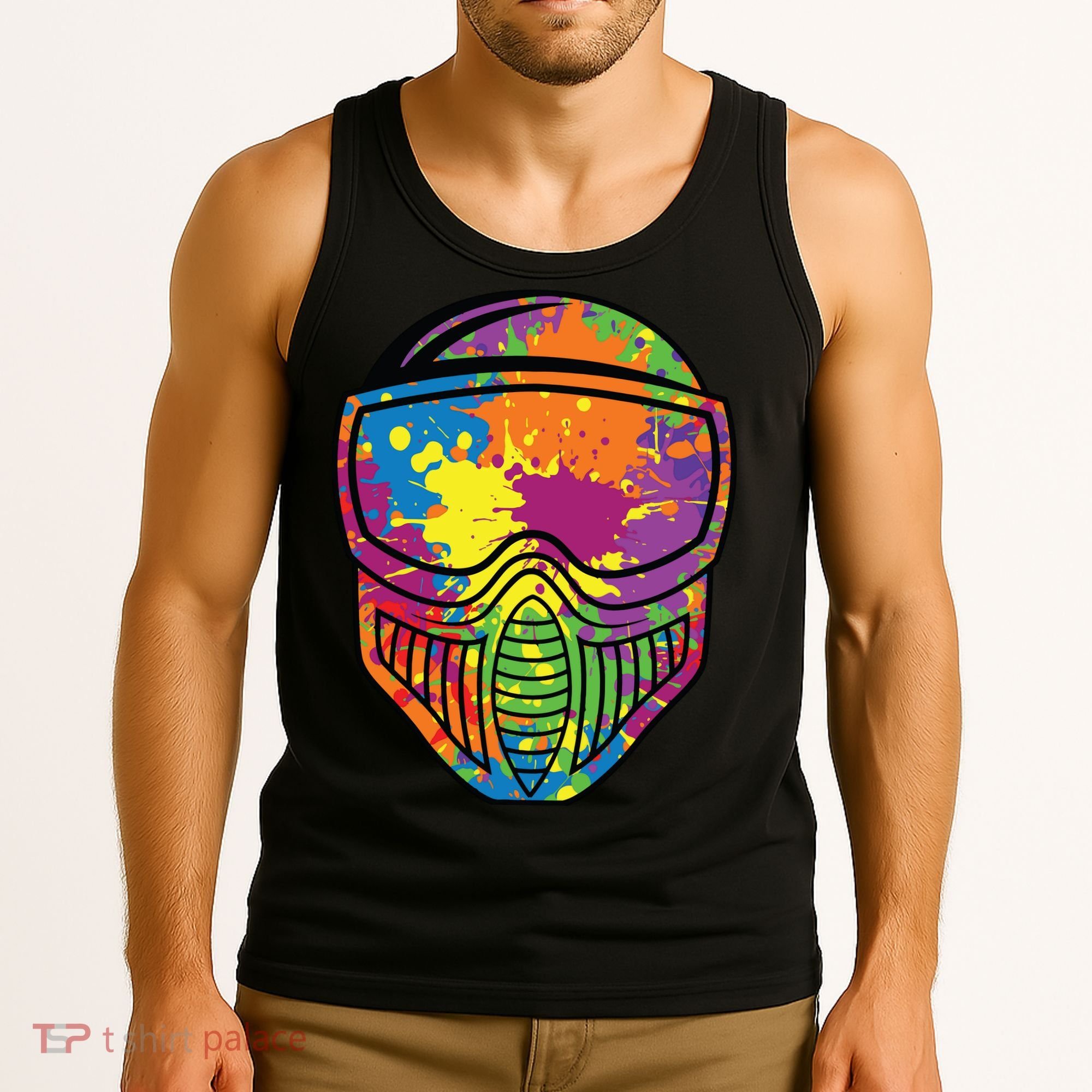 Paintball Mask Paint Shooting Paintballer Air Gun Tank Top