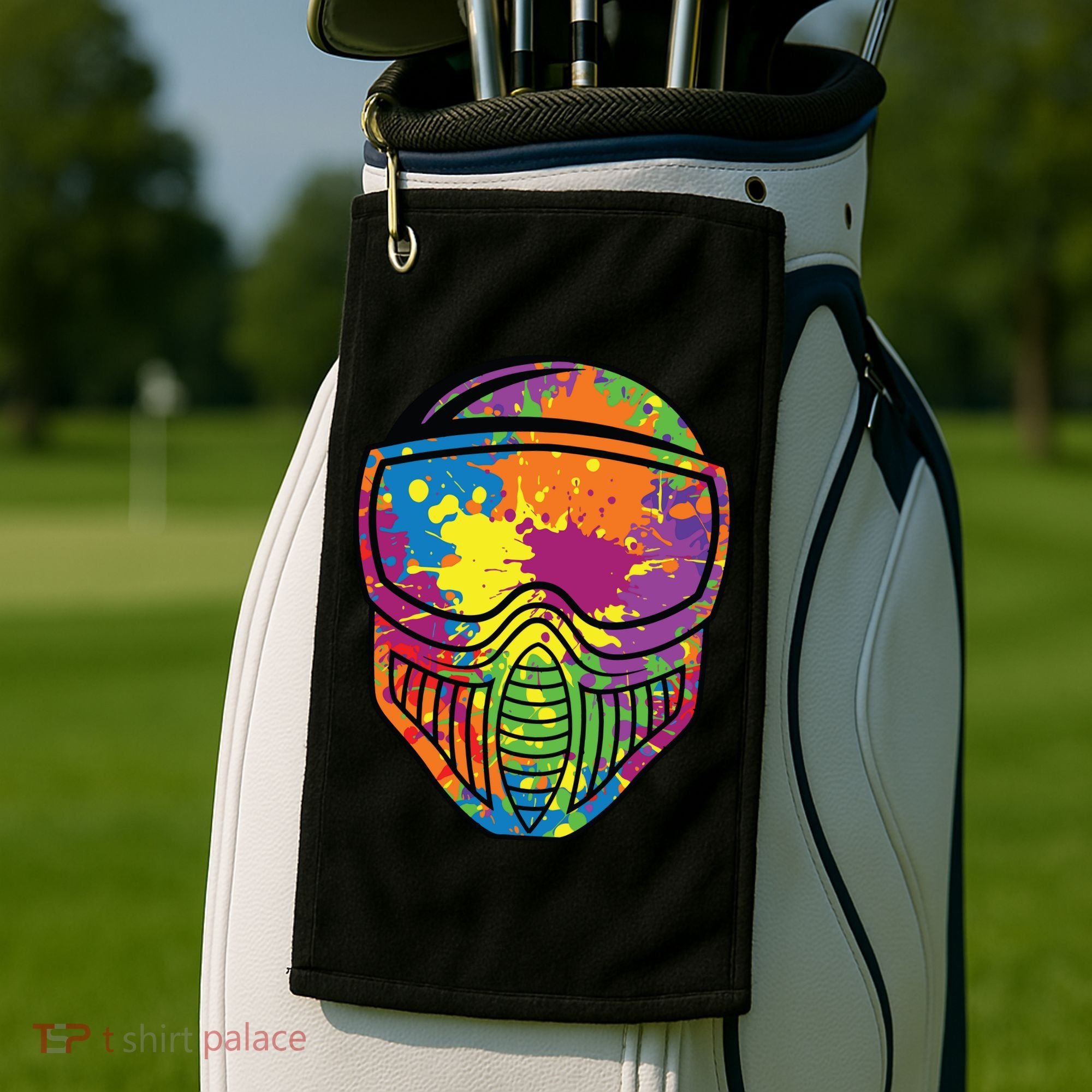 Paintball Mask Paint Shooting Paintballer Air Gun Golf Towel