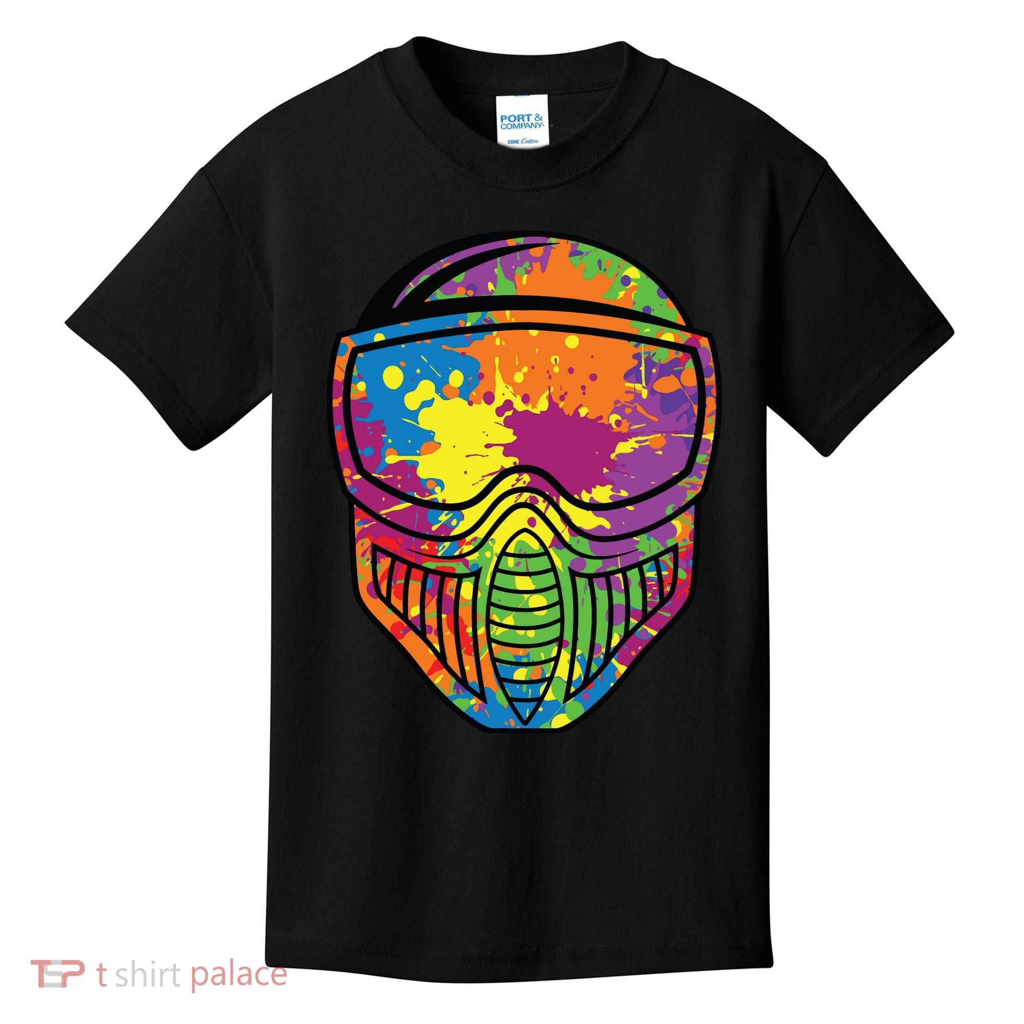 Paintball Mask Paint Shooting Paintballer Air Gun Kids T-Shirt