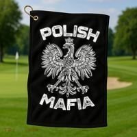 Polish Mafia Poland Polish Eagle Polska Dyngus Day Gift Golf Towel thumb 1