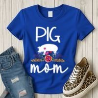 Pig Mom Proud Pig Farmer Pig Owner Pig Mother Gift Women's T-Shirt thumb 3