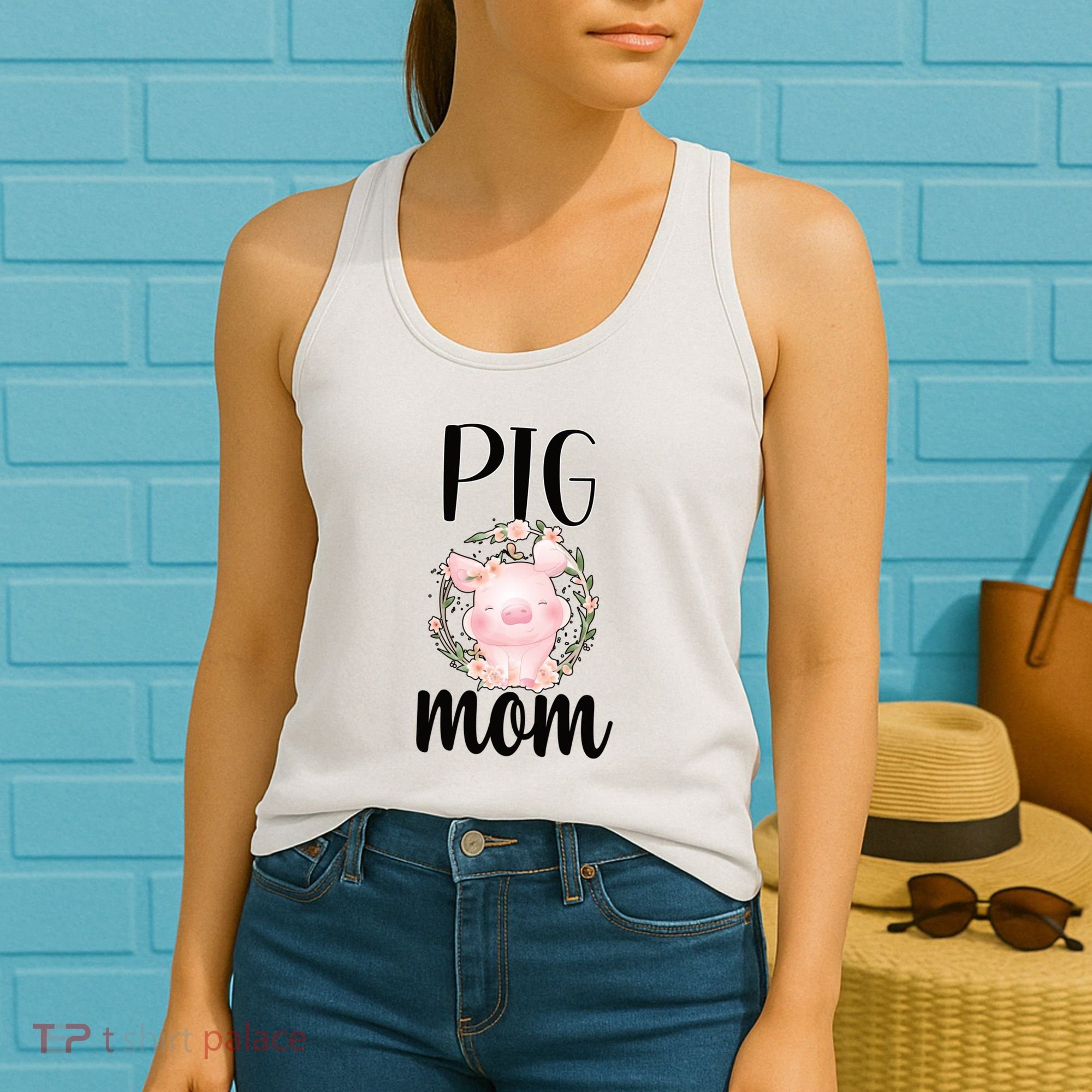 Pig Mom Proud Pig Farmer Pig Owner Pig Mother Gift Women's Tank Top