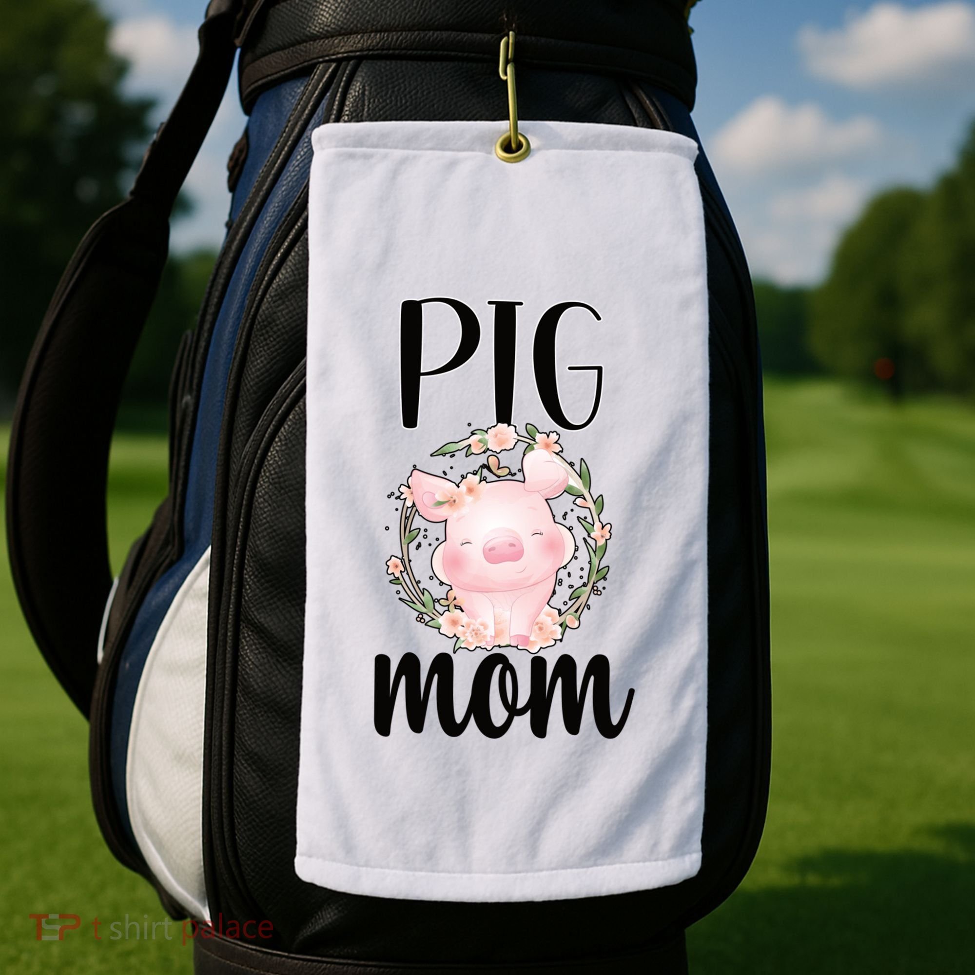 Pig Mom Proud Pig Farmer Pig Owner Pig Mother Gift Golf Towel