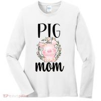 Pig Mom Proud Pig Farmer Pig Owner Pig Mother Gift Women's Long Sleeve Shirt thumb 0