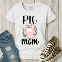 Pig Mom Proud Pig Farmer Pig Owner Pig Mother Gift Women's T-Shirt thumb 3