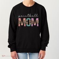 Paintball Mom Paintball Lovers Gift Funny Mom Leopard Cute Gift Women's Sweatshirt thumb 0