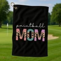 Paintball Mom Paintball Lovers Gift Funny Mom Leopard Cute Gift Golf Towel thumb 1