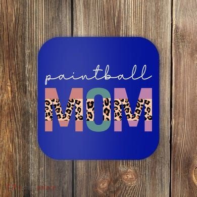 Paintball Mom Paintball Lovers Gift Funny Mom Leopard Cute Gift Coaster