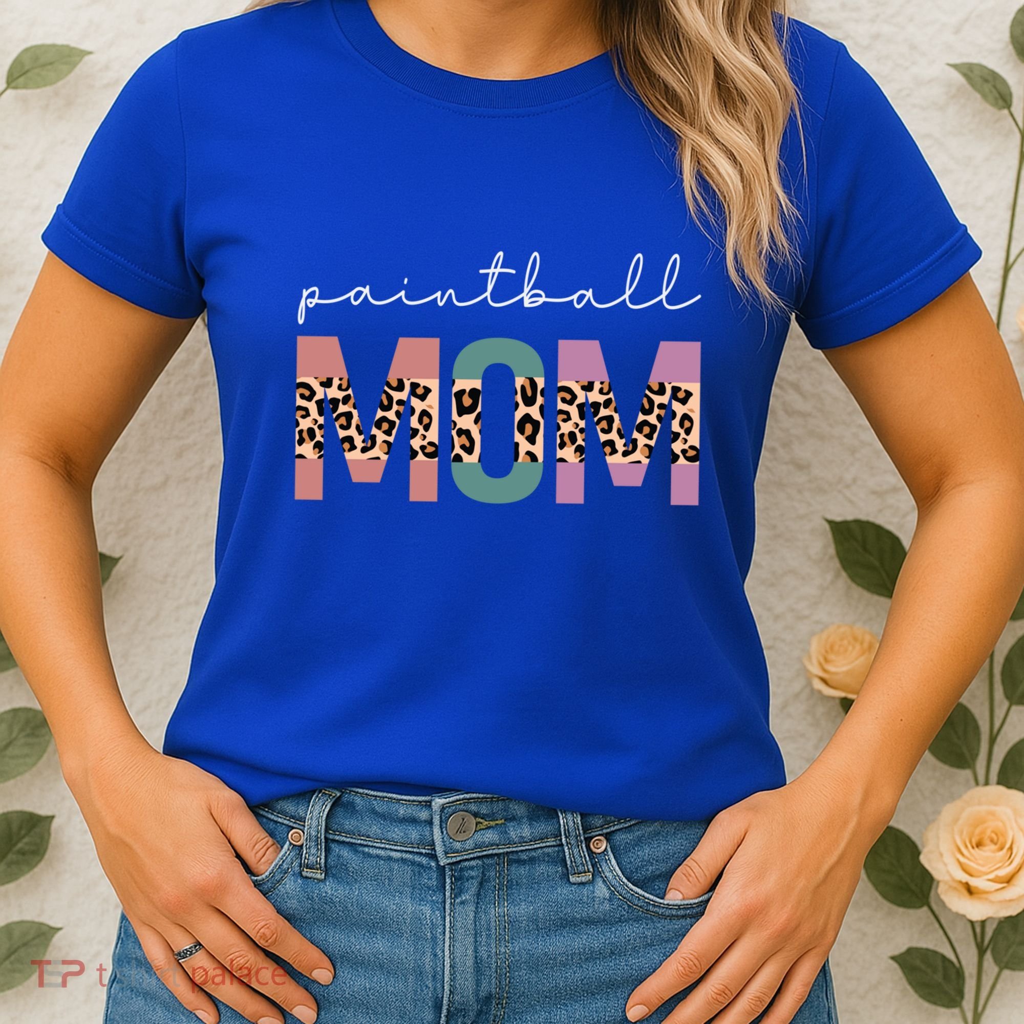 Paintball Mom Paintball Lovers Gift Funny Mom Leopard Cute Gift Women's T-Shirt