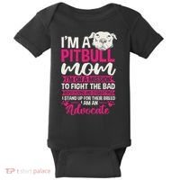 Pitbull Mom Pit Bull Terrier Mommy Pibble Mother's Day Baby Bodysuit thumb 0