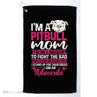 Pitbull Mom Pit Bull Terrier Mommy Pibble Mother's Day Golf Towel thumb 0