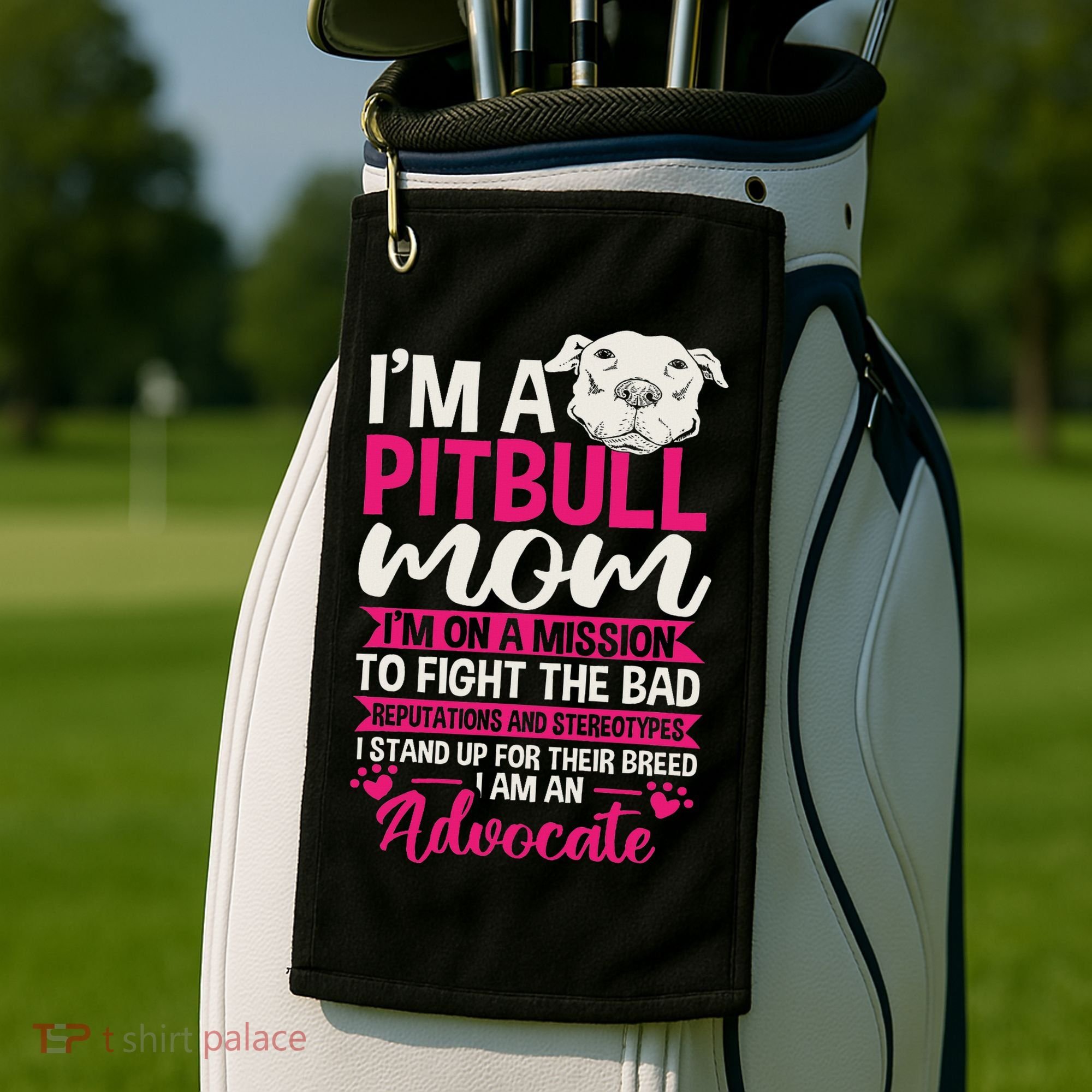 Pitbull Mom Pit Bull Terrier Mommy Pibble Mother's Day Golf Towel