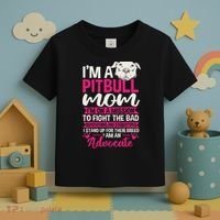 Pitbull Mom Pit Bull Terrier Mommy Pibble Mother's Day Toddler T-Shirt thumb 3