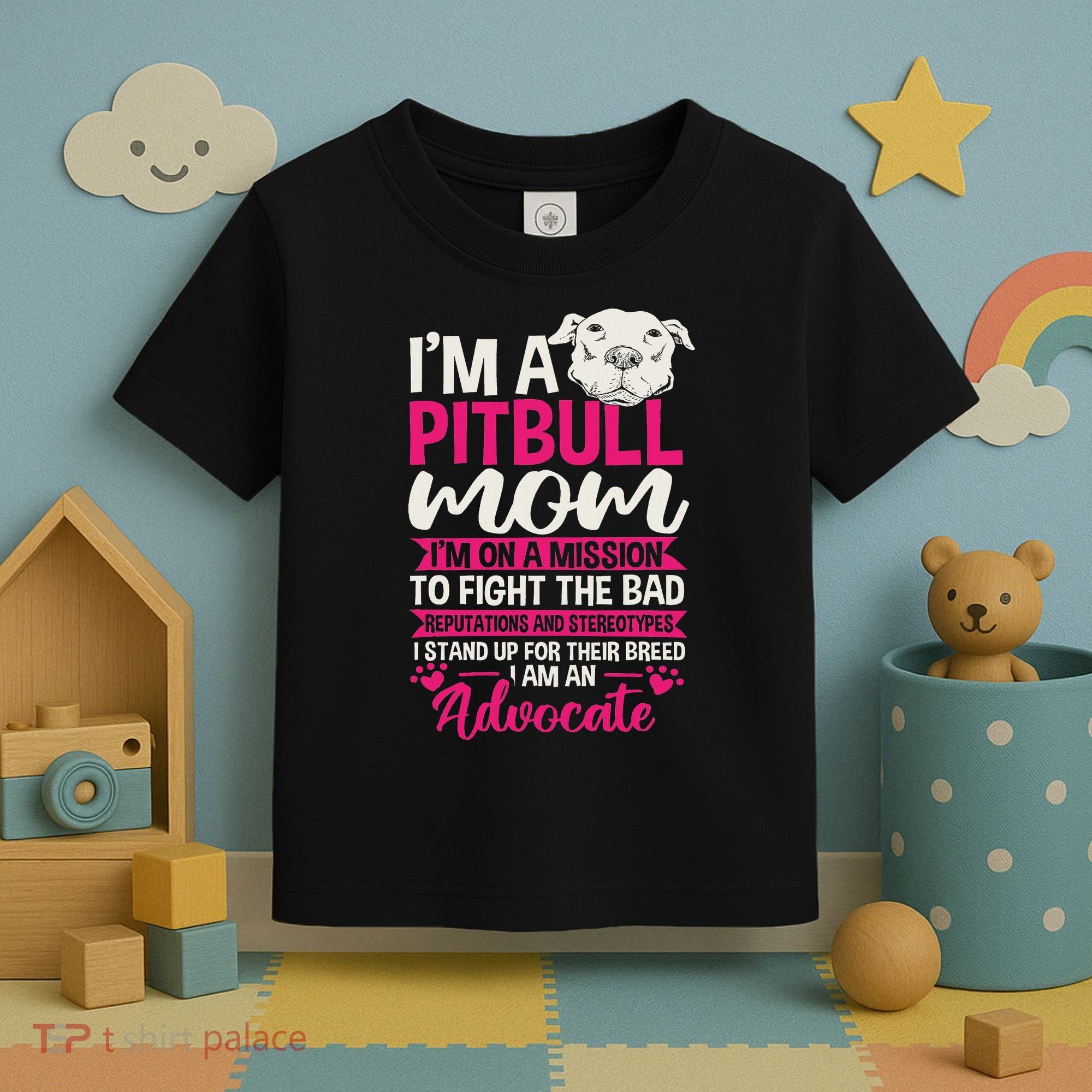 Pitbull Mom Pit Bull Terrier Mommy Pibble Mother's Day Toddler T-Shirt